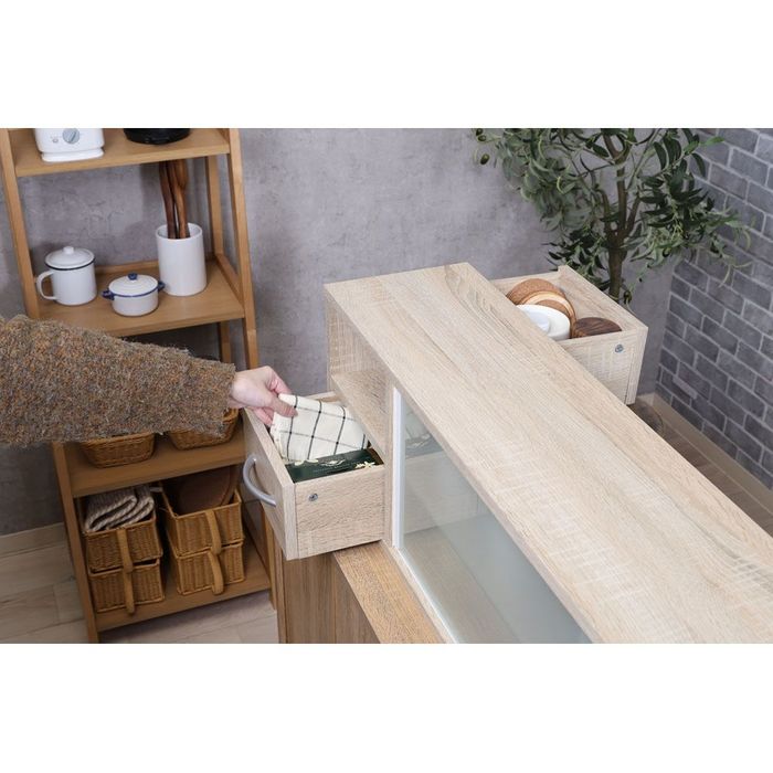 不二貿易（Fuji Boeki） カウンター上収納ラック 120幅 オーク