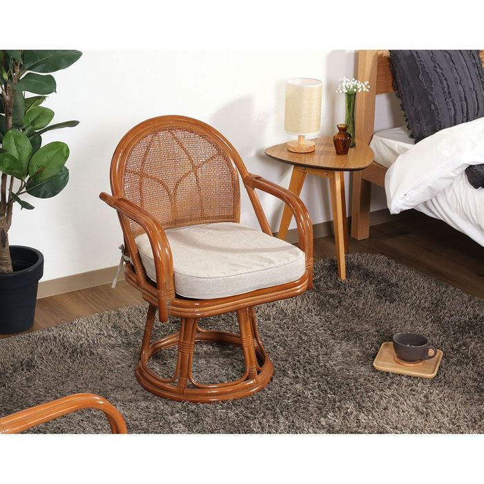 不二貿易（Fuji Boeki） ラタン 回転チェア（ハイ） LBR−KD