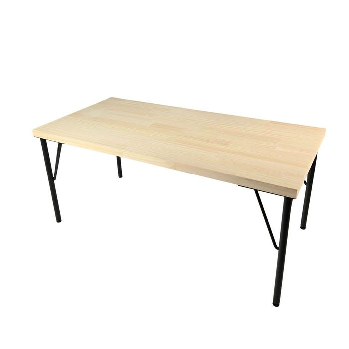 パイン修正材スチール脚付　テーブルキットセット　板サイズ900×440×25mm　脚サイズ375mm 375mm脚 パイン(900×440) ビバホーム