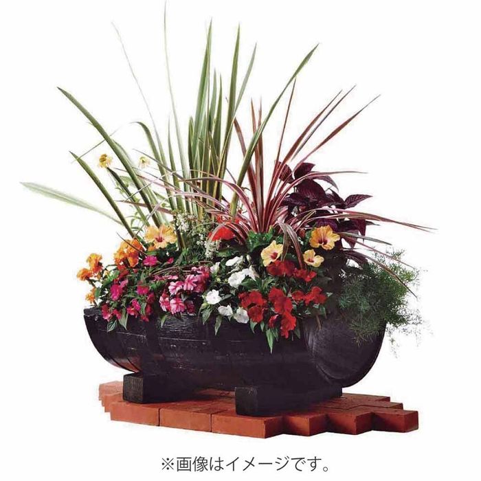 ウイスキー樽プランター GE-1 舟型63 ブラック 【メーカー直送・代引不可】【北海道・沖縄・離島除く】 舟型63 ブラック ビバホームの画像