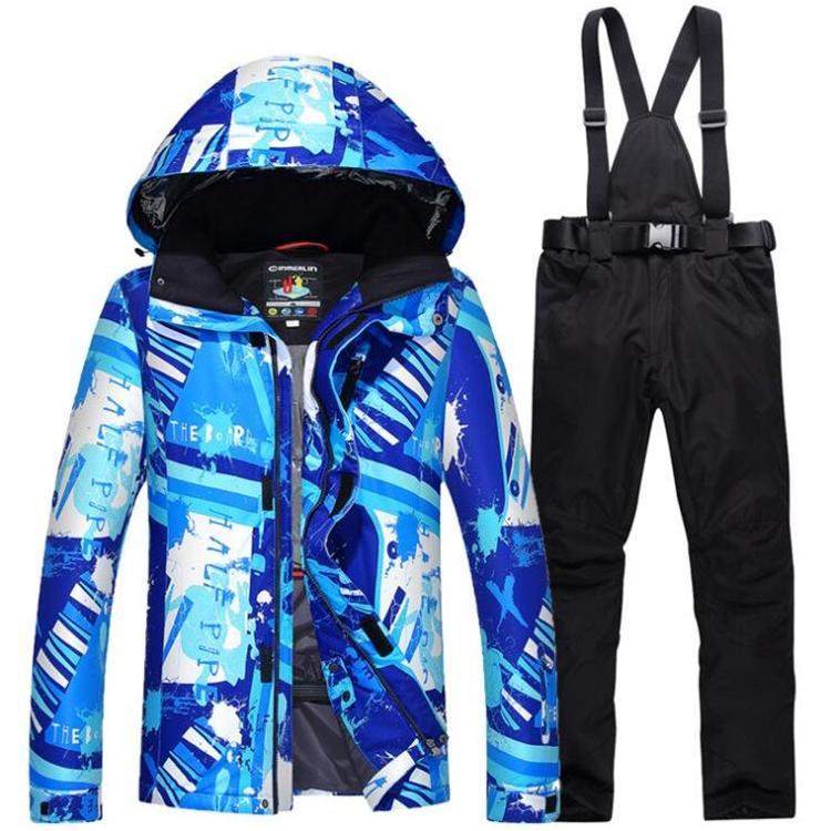 スキーウェア メンズ スノーボードウェア 上下セット暖 フード付きマウンテンジャケット 厚手中綿防寒 アウトドア防水