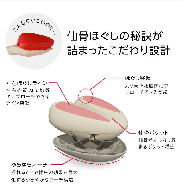 指圧代用器 マッサージ器 仙骨枕 腰 枕 背中 仙骨 筋肉 腰 ストレッチ 