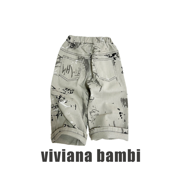 子供服 落書き風デニムパンツ ボトムス ダンス 長ズボン 女の子 男の子