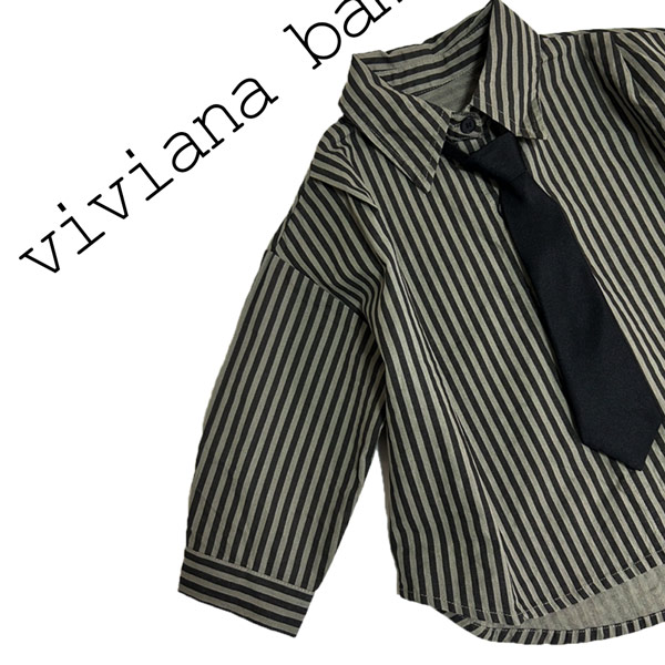 子供服 ストライプシャツ ブラウス 入学式 卒業式 ネクタイ付き