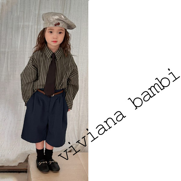 子供服 ストライプシャツ ブラウス 入学式 卒業式 ネクタイ付き 