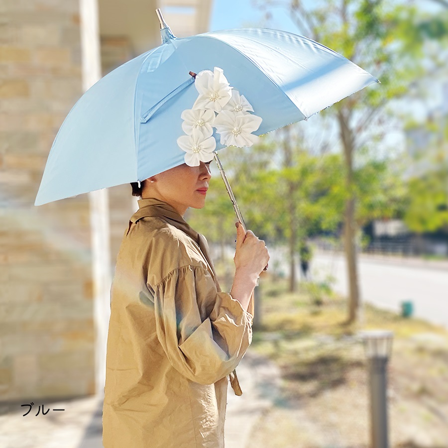 一級遮光 フローラパピヨン パゴダ傘 晴雨兼用 遮光率99％ UV対策 レディース 日傘 遮光 はっ...