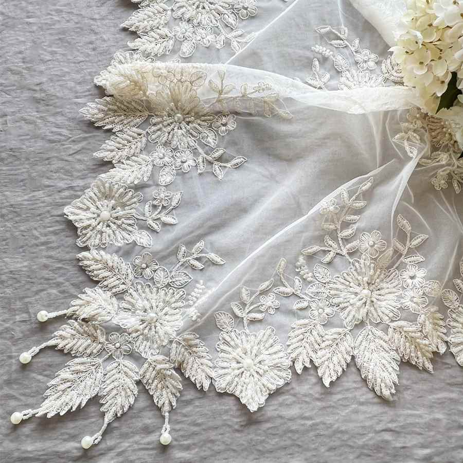 フレンチレース テーブルクロス 85×85cm 刺繍 チュールレース