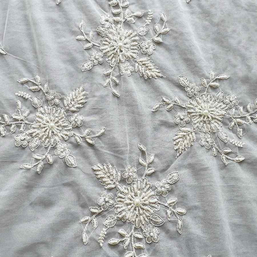 フレンチレース テーブルクロス 85×85cm 刺繍 チュールレース