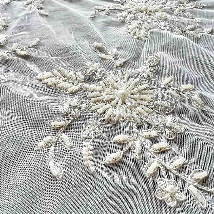 フレンチレース テーブルクロス 85×85cm 刺繍 チュールレース