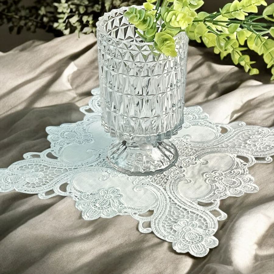ドイリー 花瓶敷き 敷物 30×30cm テーブルセンター 来客用 レース