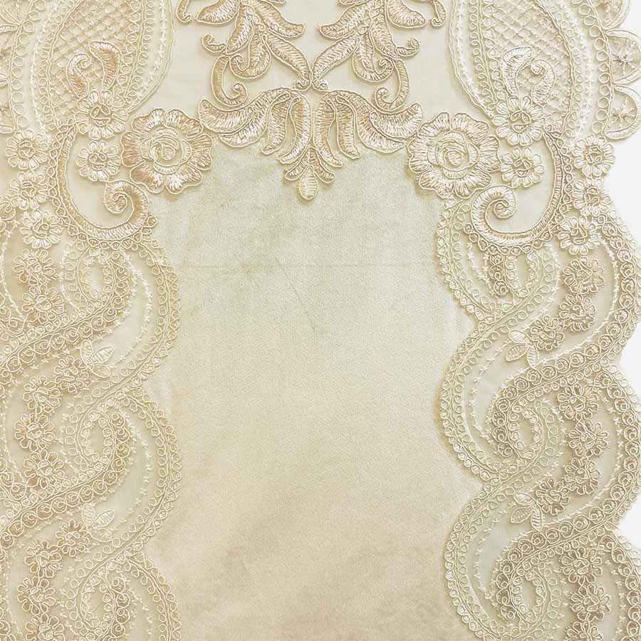 テーブルランナー 43×154cm レース×ベロア テーブルセンター 花瓶敷き