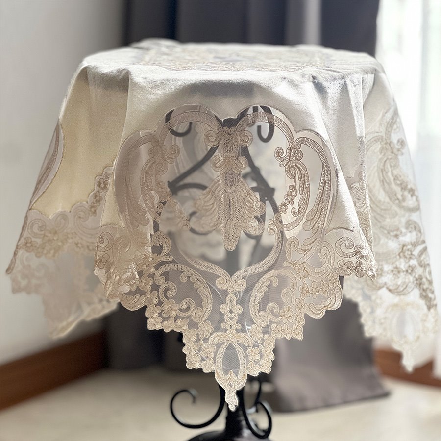 テーブルクロス 85×85cm フレンチレース クラシック おしゃれ 姫