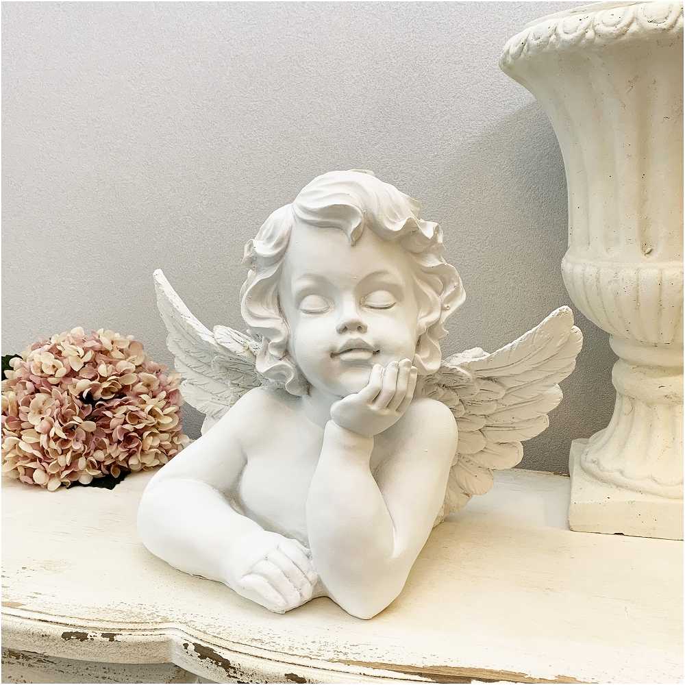 好評 眠る子供の天使の彫刻 インテリア装飾品オブジェ小物置物 
