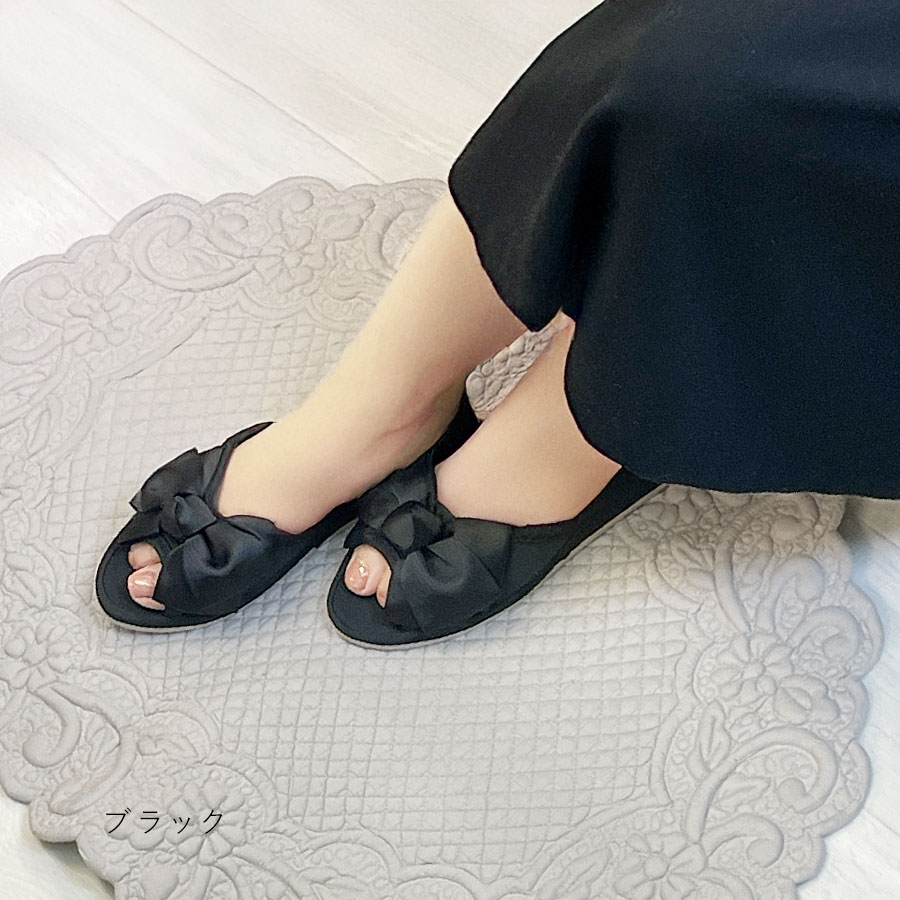 リボンスリッパ4cmヒール