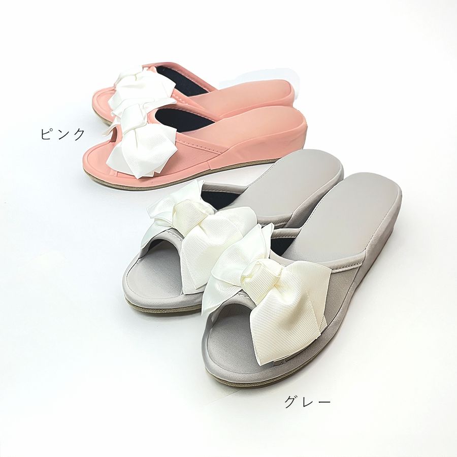 リボンスリッパ4cmヒール