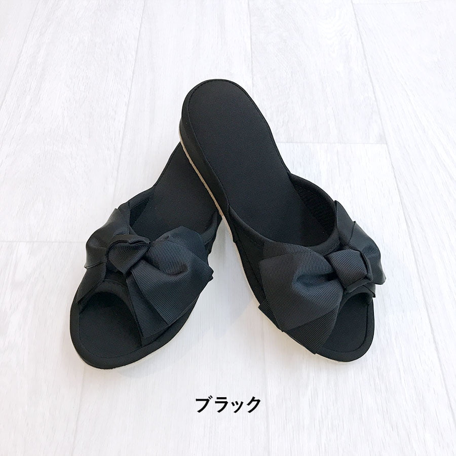 ヒールスリッパ かかと付き 4cm ルームシューズ 室内 美脚 来客用