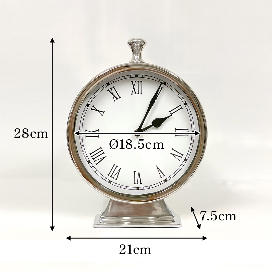 置き時計 ラウンド 置時計 時計 高さ28cm アンティーク風 クラシカル