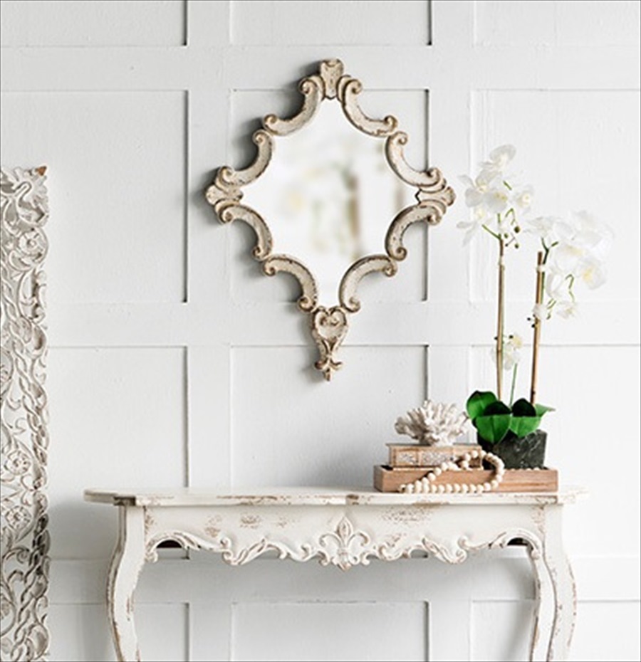 ミラー おしゃれ ロココ アンティーク調 輸入家具 大型 : ヴィヴィアン