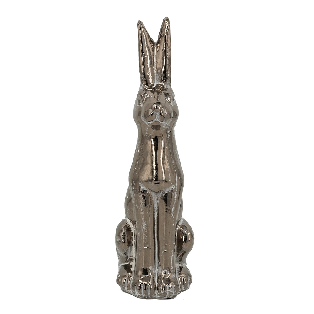 うさぎ　ラビット　rabbit　金属製　置物　リアル　インテリア　オブジェ　重い オブジェ ラビット 高さ45cm シルバー ウサギ うさぎ 兎リアル 置物