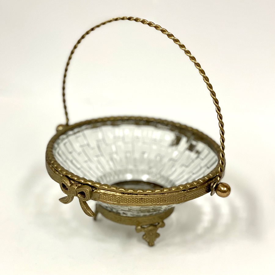 小物入れ バスケット 真鍮 ガラス ゴールド アンティーク 87151GB-GD 小物入れ バスケット 真鍮 ガラス ゴールド アンティーク 87151GB-GD