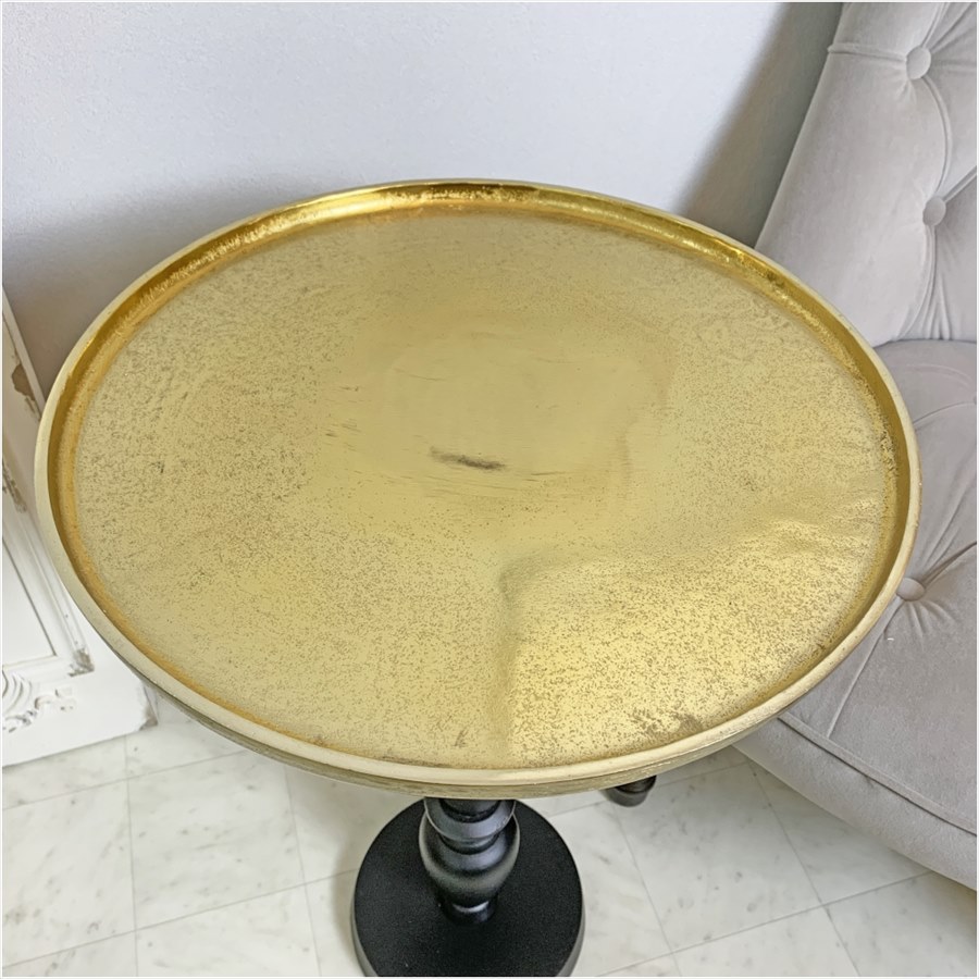 クラシックモダン・テーブル・ブラス＆ブラック サイドテーブル