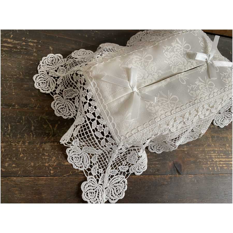 ティッシュボックスカバー white rose ホワイトローズシリーズ