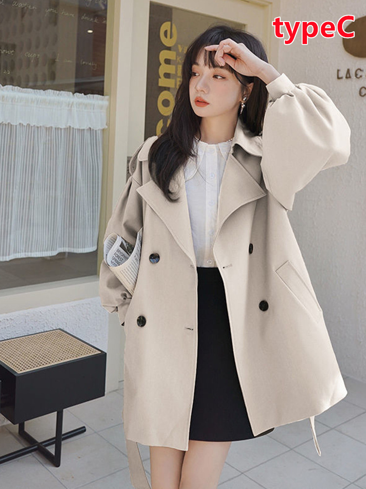 トレンチコート レディース 秋 ロング丈 チェック柄 スプリングコート ジャケット　着痩せ  韓国風 ゆったり カジュアル アウター　大きいサイズ トレンチコート レディース ロング丈 チェック柄 スプリングコート