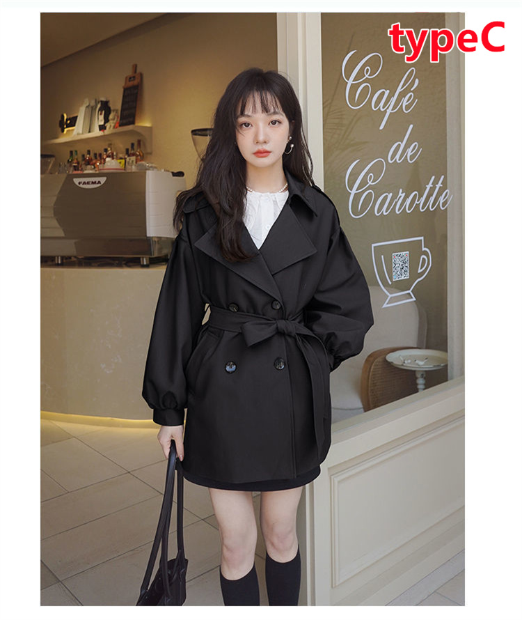 トレンチコート レディース ロング丈 チェック柄 スプリングコート