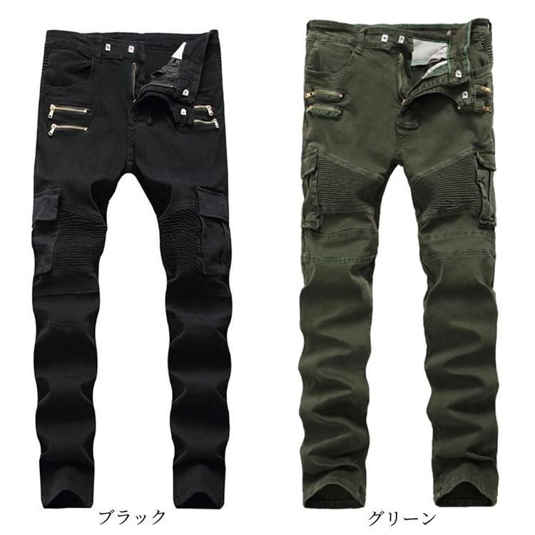 メンズジッパーデザインデニムパンツジーパンおしゃれストレート 楽天市場】【感謝価格】デニムパンツ メンズ ボトムス ジーパン