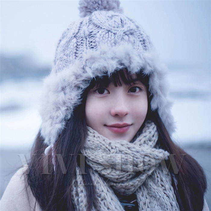 Amazon.co.jp: 毛皮の帽子女性暖かい雪スキーキャップ女性