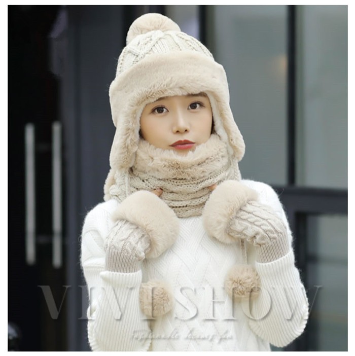 レディース マフラー 帽子 手袋 3点セット 女性 防寒対策 お得防寒