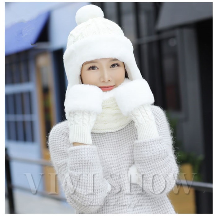 レディース マフラー 帽子 手袋 3点セット 女性 防寒対策 お得防寒