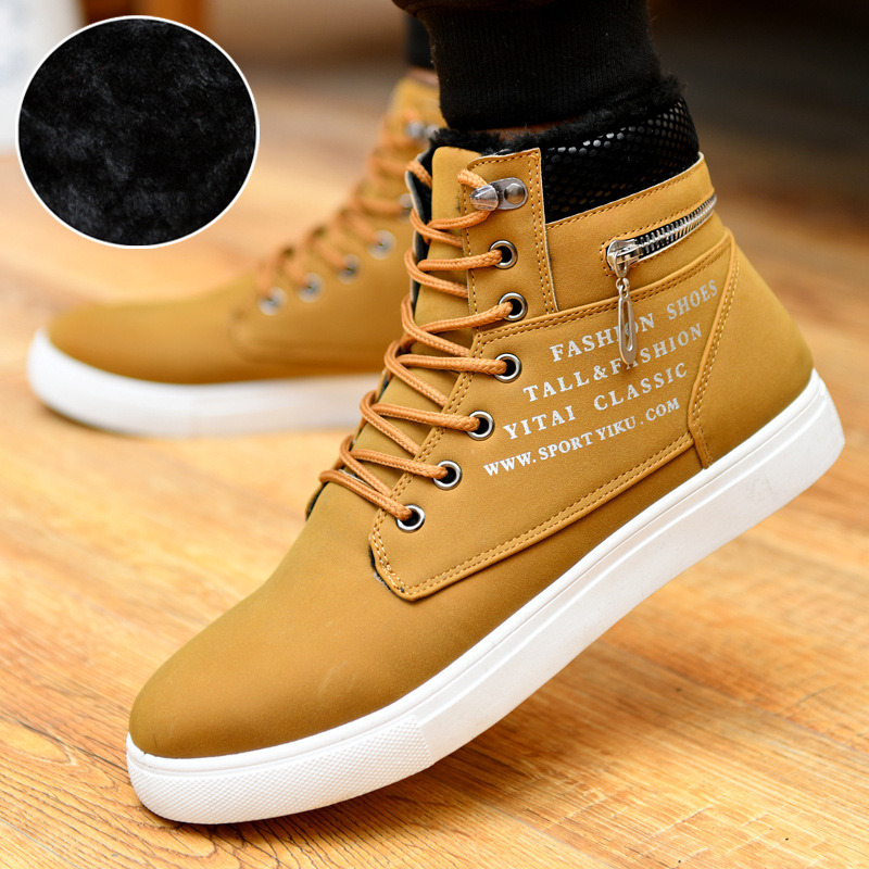 ショートブーツ メンズ レースアップブーツ ノルディック柄 防寒靴