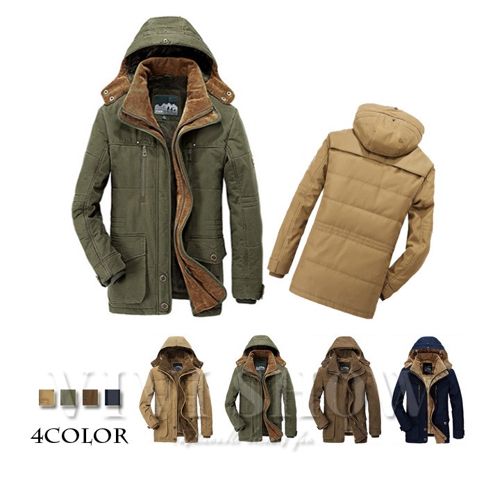 中綿ジャケット 冬コート メンズ ミリタリージャケット フード付き