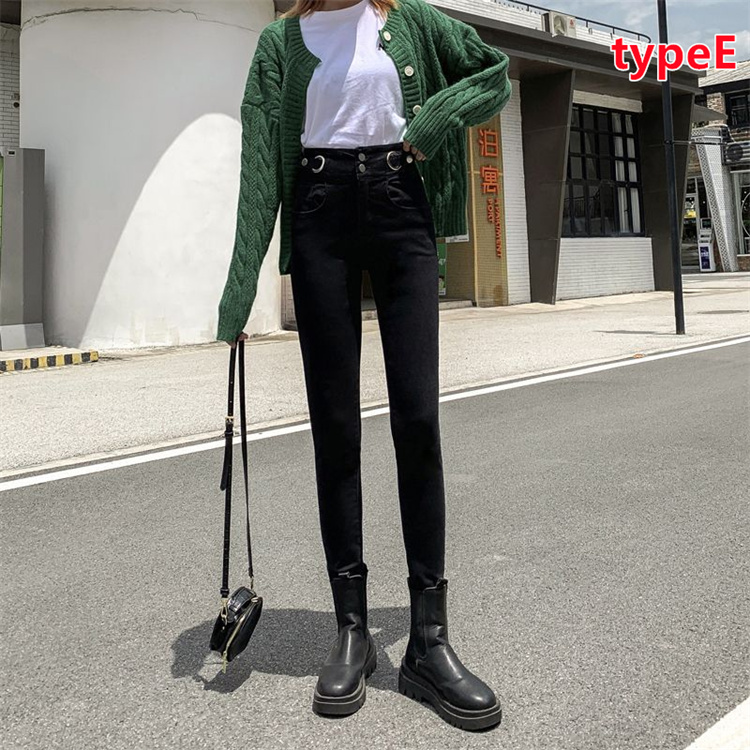 スキニー レディース デニム ダメージ 破れ 黒デニム かっこいい