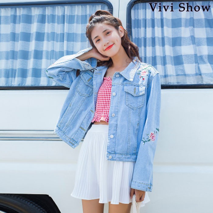 刺繍デニムジャケット　刺繍ジャケット　ジージャン　Gジャン　レディース　ブルゾン　長袖　ブレザー　アウター　羽織　無地　秋新作 送料無料刺繍デニムジャケット 刺繍ジャケット ジージャン Gジャン