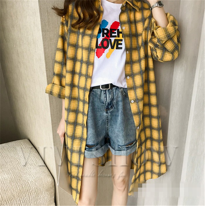 レディースチェック柄ロングシャツトップスシャツワンピカジュアルコートアウターガウンシャツ長袖春秋服カーディガンお洒落おしゃれ ロングシャツ レディース チュニック シャツワンピ トップス