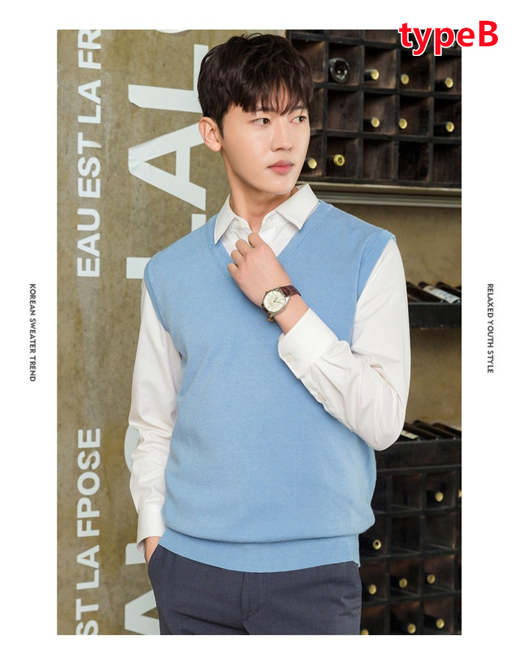 ニットベスト メンズ クルーネック クルーネックニットベスト 無地