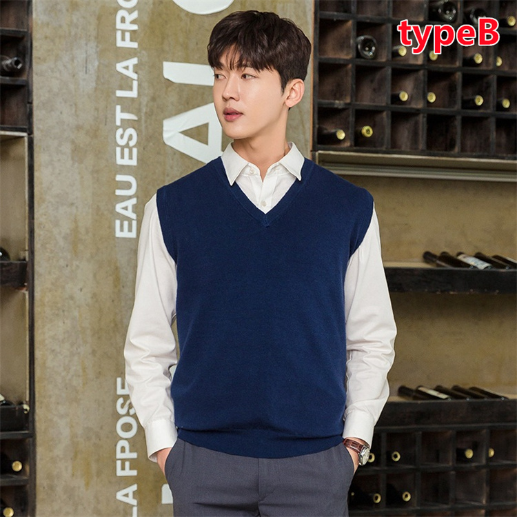 ニットベスト メンズ クルーネック クルーネックニットベスト 無地