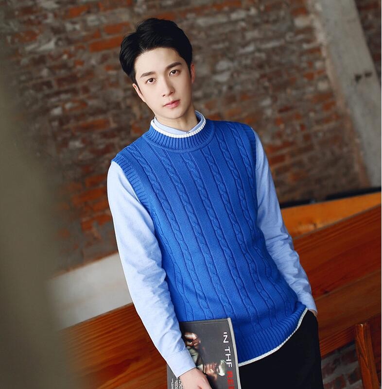 ニットベスト メンズ クルーネック クルーネックニットベスト 無地