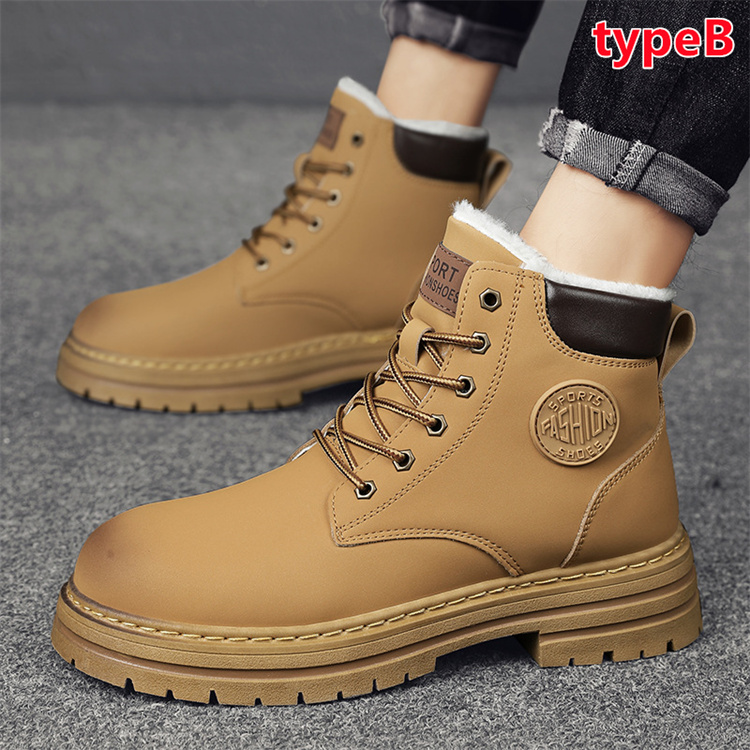 メンズ ブーツ2020 ワークブーツ メンズ靴 保温 革靴 裏起毛 ショート