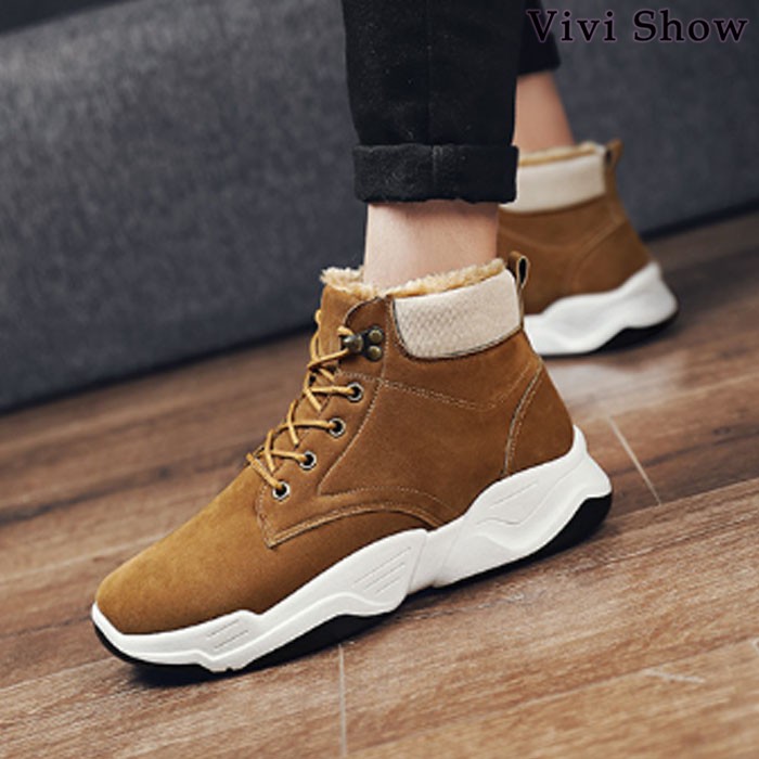 ブーツ　スニーカー　まとめ売り 2020秋冬新作 スニーカー メンズ ハイカット 裏起毛 裏ボア付き レース