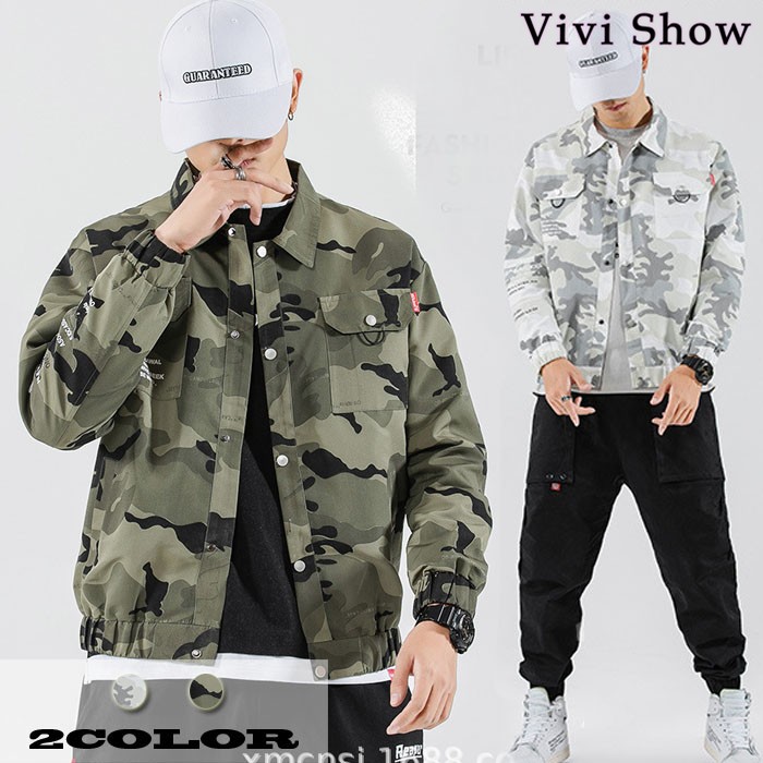 ジャケット メンズ 迷彩柄 シャツ パーカー 長袖 ジージャン コート