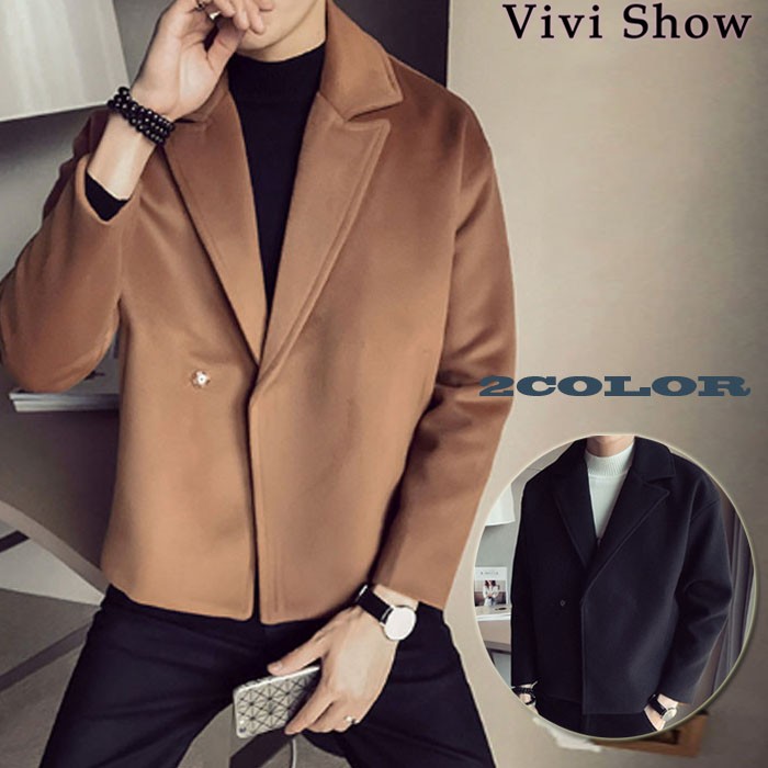 メンズ トレンチコート ショート丈 アウター コート トレンチ