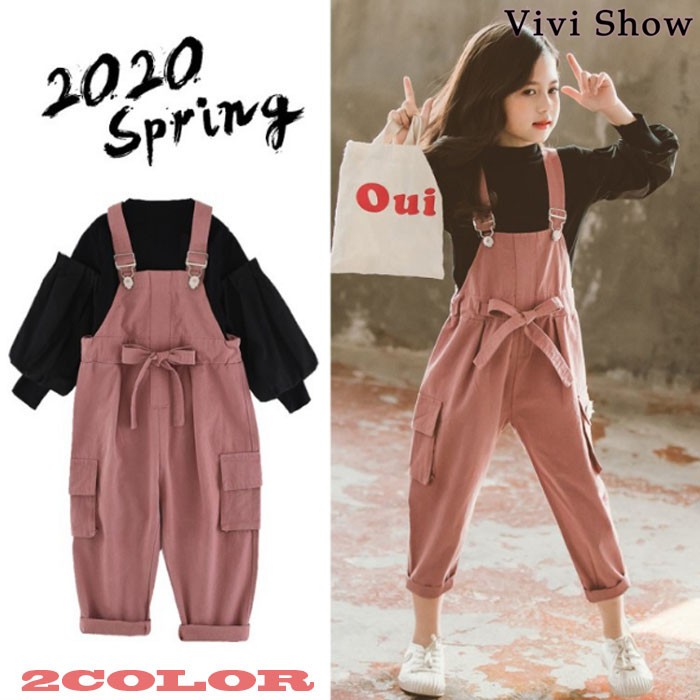 キッズ セットアップ 女の子 オーバーオール サロペット パンツ