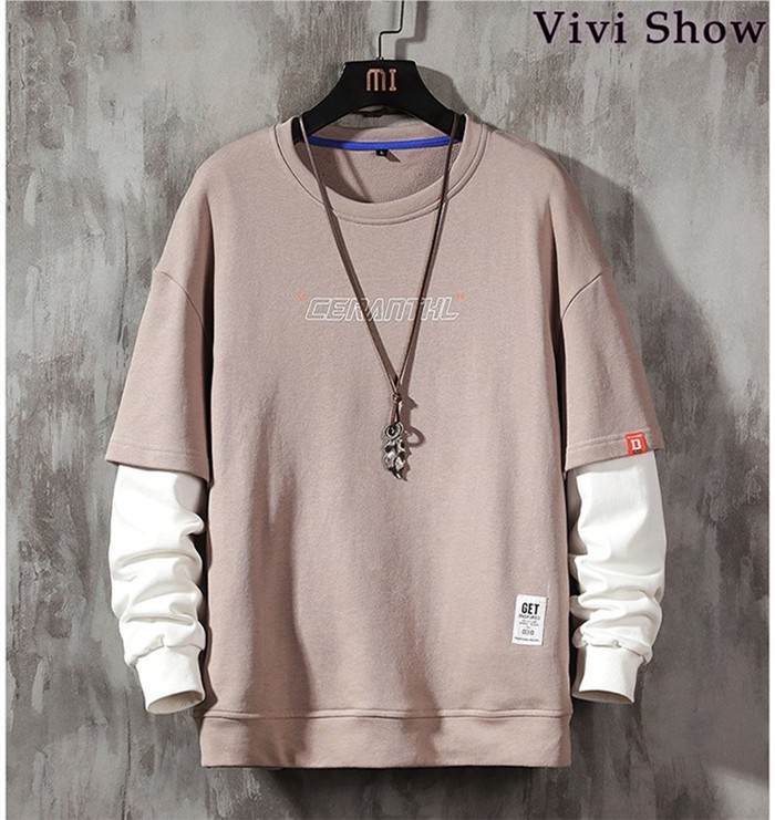 Tシャツ メンズ スリム 重ね着風 カジュアル トップス
