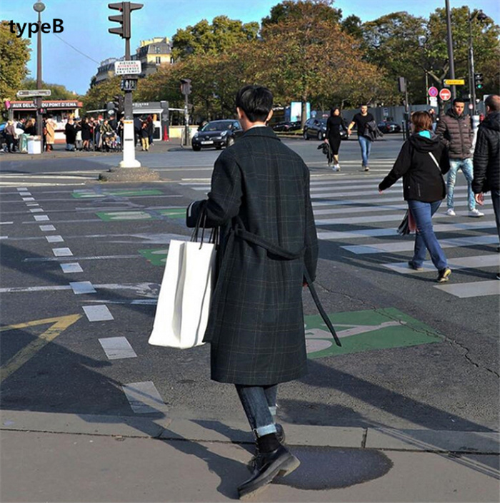 メンズ チェック柄 ロングジャケット カジュアル ネルシャツ コート