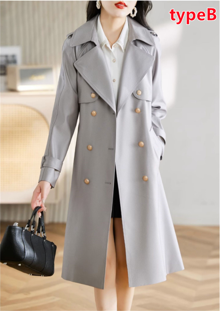 レディース トレンチコートスプリングコート 大きいサイズ 細見え