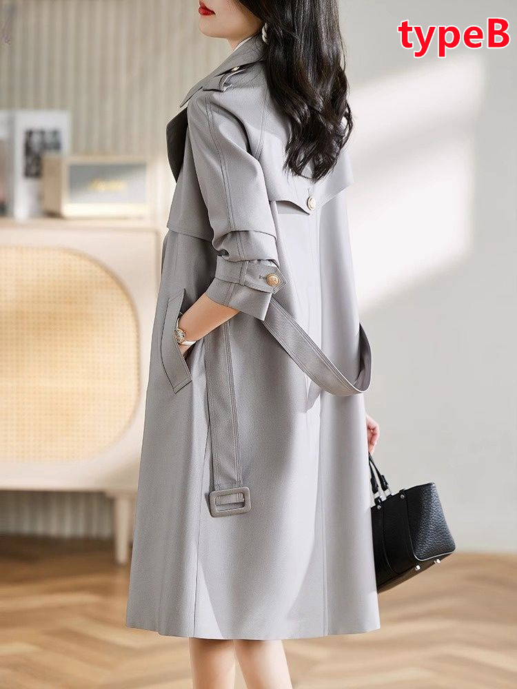 レディース トレンチコートスプリングコート 大きいサイズ 細見え