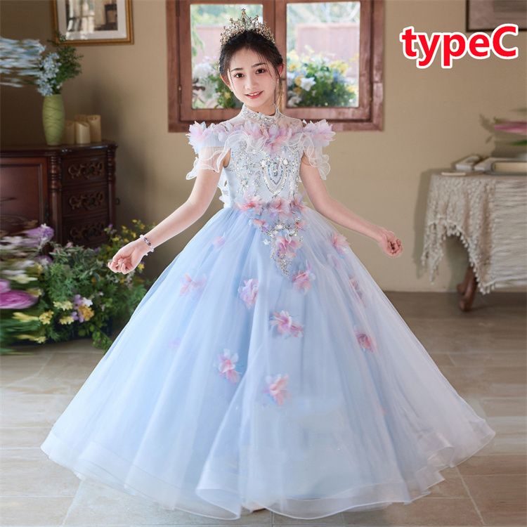 子供 ドレス 蝶柄 キッズ用 ワンピース パーティードレス 子供用 結婚